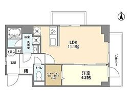 BPRレジデンス大鳥居 1LDKの間取図画像