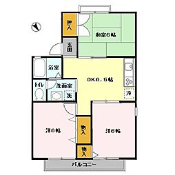 アネックス戸頭　Ａ 1階3DKの間取り