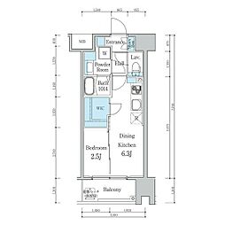 Partners今池 1DKの間取図画像
