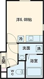東武伊勢崎線 西新井駅 徒歩5分の賃貸マンション 1階ワンルームの間取り