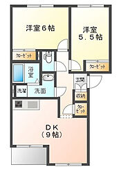 グランディール 2DKの間取図画像