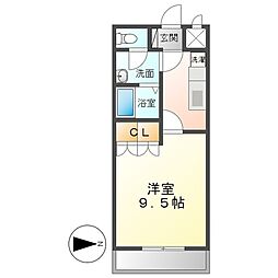 ＣＨＡＴＥＡＵ　ＬＡ　ＦＯＲＥＴ 2階1Kの間取り