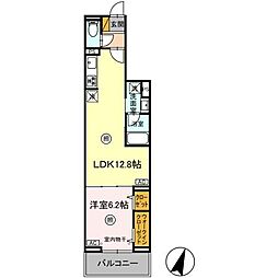 オークツリー 2階1LDKの間取り