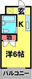 JR常磐線 柏駅 徒歩3分の賃貸マンション 1階ワンルームの間取り
