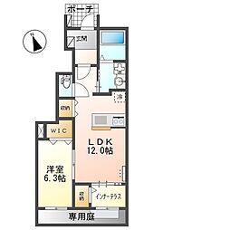 コージーライフ 1LDKの間取図画像