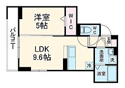 D-paina港南 3階1LDKの間取り