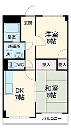 伊藤ビル 2階2DKの間取り