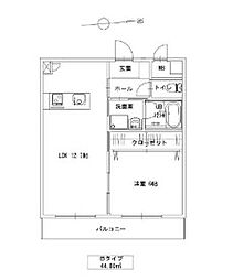 京王線 多磨霊園駅 徒歩5分の賃貸マンション 2階1LDKの間取り