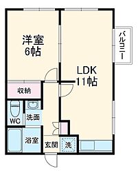 ルミエール 1LDKの間取図画像