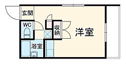 Sコモード 2階ワンルームの間取り