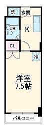 名古屋市営名城線 八事駅 徒歩4分の賃貸マンション 1階1Kの間取り