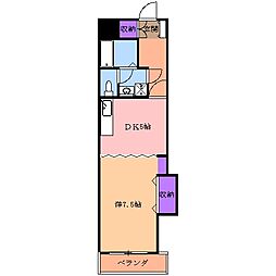 ブラン・ルージュ元今泉 3階1DKの間取り