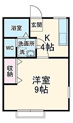 ヒルコート東中山 1階1Kの間取り