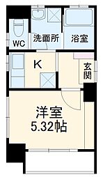 Ｒｏｘｙ小田原 5階1Kの間取り