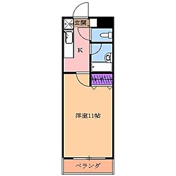 NARABU五番館 1Kの間取図画像