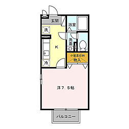 JR高崎線 高崎駅 徒歩13分の賃貸アパート 2階1Kの間取り
