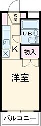 サンビレッヂ町田 2階1Kの間取り