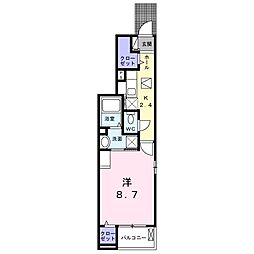 アリアンサ上池 1階1Kの間取り