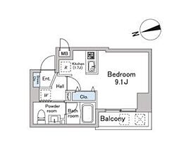 KDXレジデンス桜上水 ワンルームの間取図画像