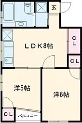 東京メトロ日比谷線 三ノ輪駅 徒歩6分の賃貸マンション 4階2DKの間取り