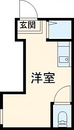 アーバンプレイス早稲田コアＢ 1階ワンルームの間取り