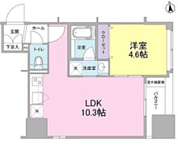 都営大江戸線 東新宿駅 徒歩2分の賃貸マンション 4階1LDKの間取り