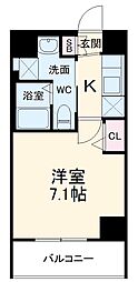 リヴシティ横濱インサイト 7階1Kの間取り