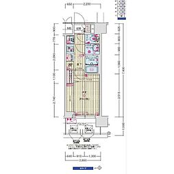 プレサンス大正フレンジ 7階1Kの間取り