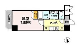 アンクレージュ西船橋 7階1Kの間取り