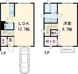 kaguya　S 1階1LDKの間取り