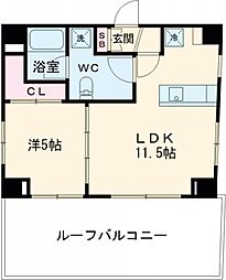 ミリアレジデンス長原 7階1LDKの間取り