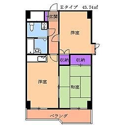 プラトー星 2DKの間取図画像