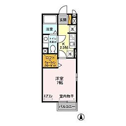 東武野田線 運河駅 徒歩7分の賃貸アパート 1階1Kの間取り