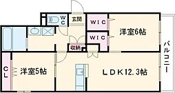 Ａｌｂｅｒｏ8 2階2LDKの間取り