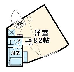 ユナイト汐入ページ・ワン 102 1階ワンルームの間取り