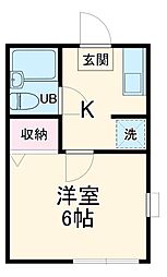 メゾンヴァンベール 1階1Kの間取り