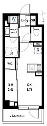 京王線 八幡山駅 徒歩12分の賃貸マンション 3階1DKの間取り