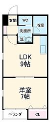 フジメゾン・名駅 1LDKの間取図画像
