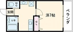桂東ビル 3階1Kの間取り