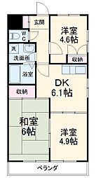 ハイクレスト喜沢南マンション 2階3DKの間取り
