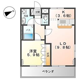 ＳＡＫＵＲＡ　ＣＩＴＹ 1階1LDKの間取り