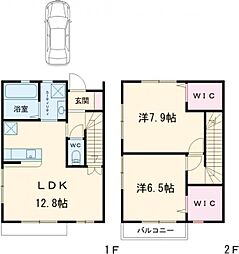フジハイム 1階2LDKの間取り