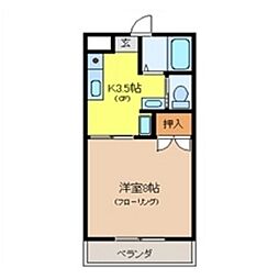 SunVillageSEKIYA 1Kの間取図画像