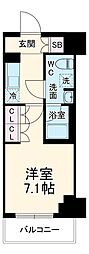 GENOVIA平塚 11階1Kの間取り