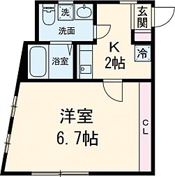 ストーリア荻窪 2階1Kの間取り