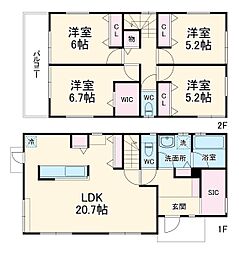 つつじが丘戸建 1階4LDKの間取り