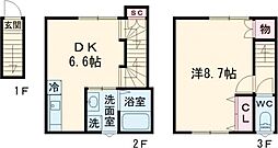 東武東上線 東武練馬駅 徒歩3分の賃貸アパート 2階1DKの間取り