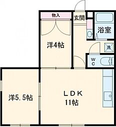 藤宮 1階2LDKの間取り