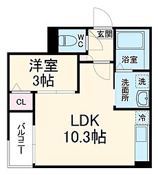 Jack obataminamiI 3階1LDKの間取り