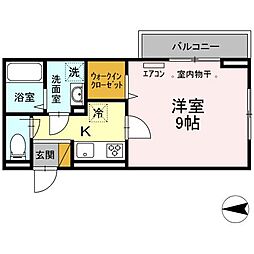 JR総武線 西船橋駅 徒歩9分の賃貸アパート 3階1Kの間取り